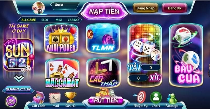 Tài xỉu Sun52 là tựa game ăn khách tại cổng game